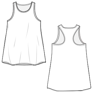 Moldes de confeccion para NENAS Vestidos Vestido musculosa 658